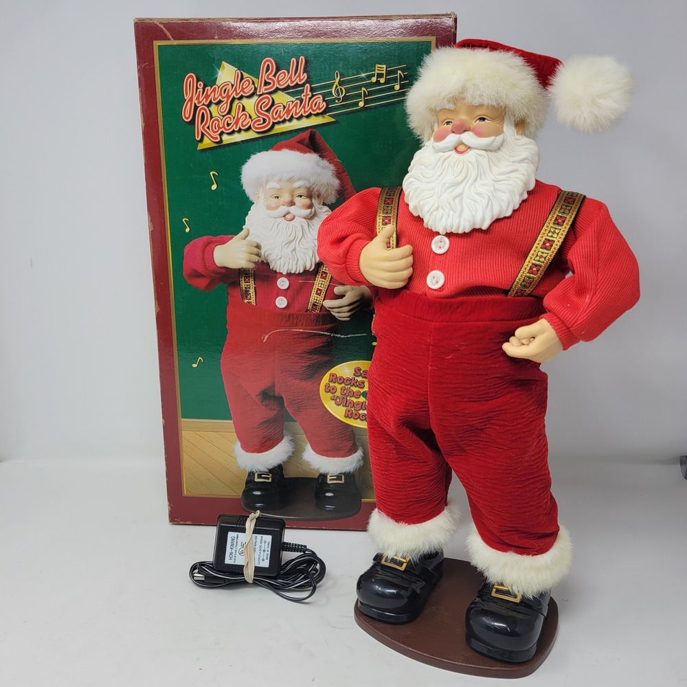 Vintage 1998 Jingle Bell Rock Santa‎ Animated Dancing Musical Christmas READ